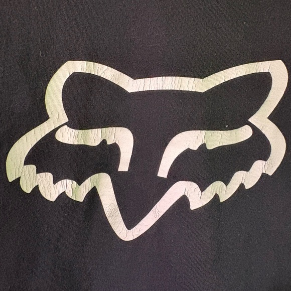 Y2K style street wear FOX racing graphic logo cotton Tee shirt M black and white - Picture 4 of 4